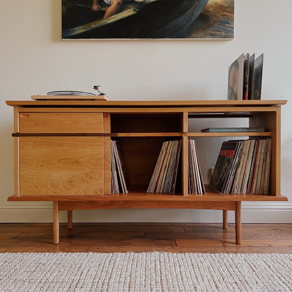 The Austen | Solid Wood | Mid-Century Modern Record Console - Image 3