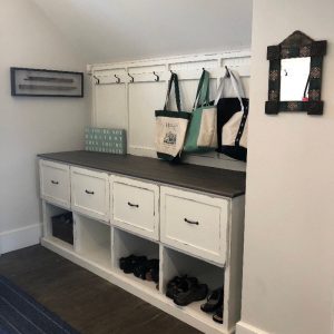 Markley Hall Tree | Custom Mudroom Bench with Storage | Entryway Organizer with Hooks & Cubbies | Farmhouse Style Hall Tree Furniture