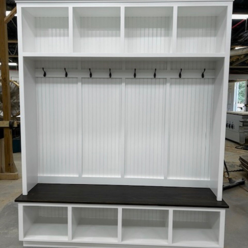 Houston Hall Tree with Bench | Entryway Coat Rack | Mudroom Shoe Storage | Custom Wood Furniture - Image 4