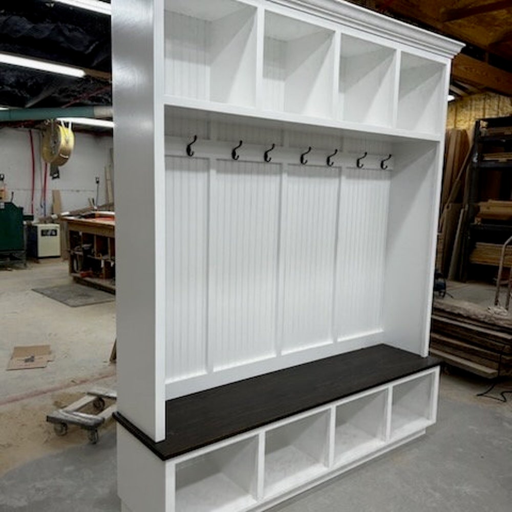 Houston Hall Tree with Bench | Entryway Coat Rack | Mudroom Shoe Storage | Custom Wood Furniture - Image 3