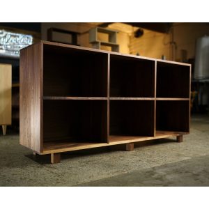 il_1000x1000.5325175467_89oq.jpg Mullins Vinyl LP Console, Modern Vinyl Storage Credenza, Wood Record Console, LP Storage Console (Shown in Walnut)