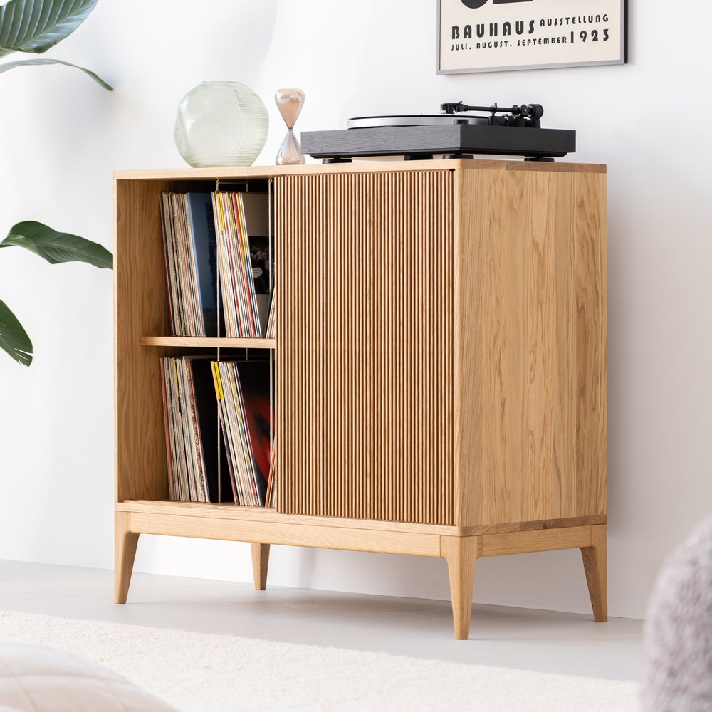TONN 101 HIGH - Modern solid oak cabinet, stylish and versatile storage solution - Image 6