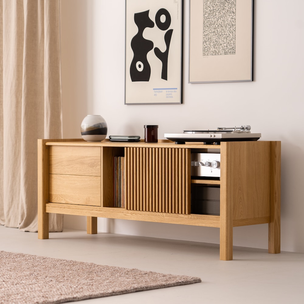 JAMM LOW 160 - record player stand with storage made of solid oak wood - Image 6