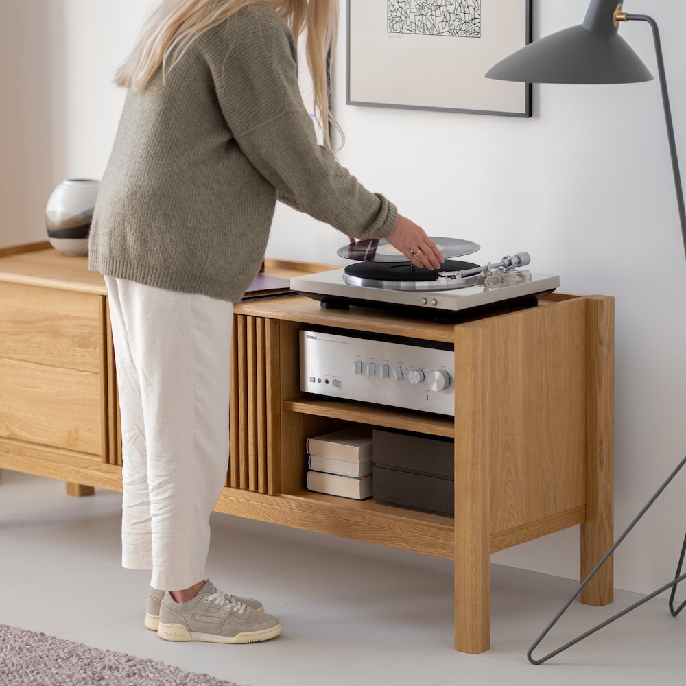 JAMM LOW 160 - record player stand with storage made of solid oak wood - Image 4