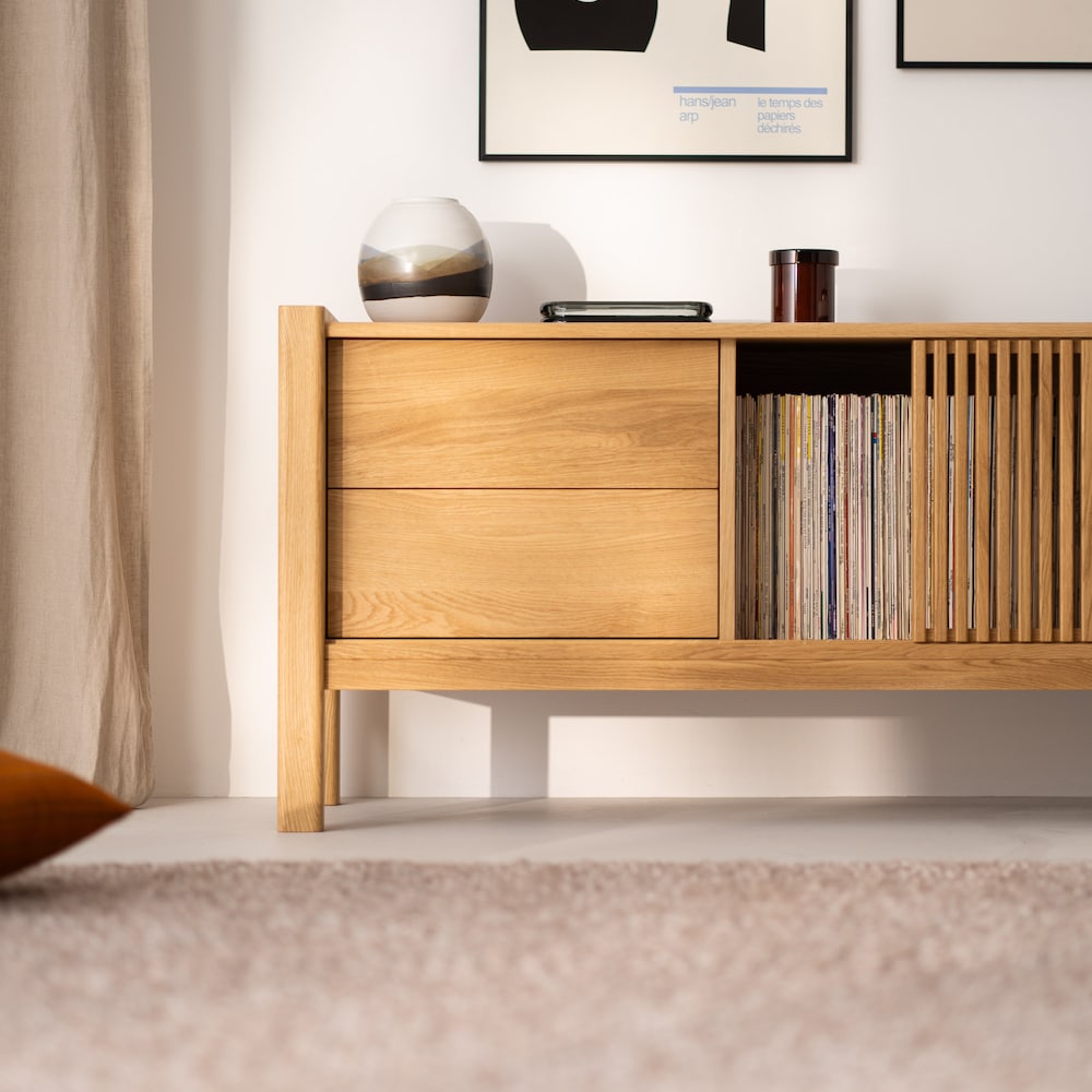 JAMM LOW 160 - record player stand with storage made of solid oak wood - Image 8