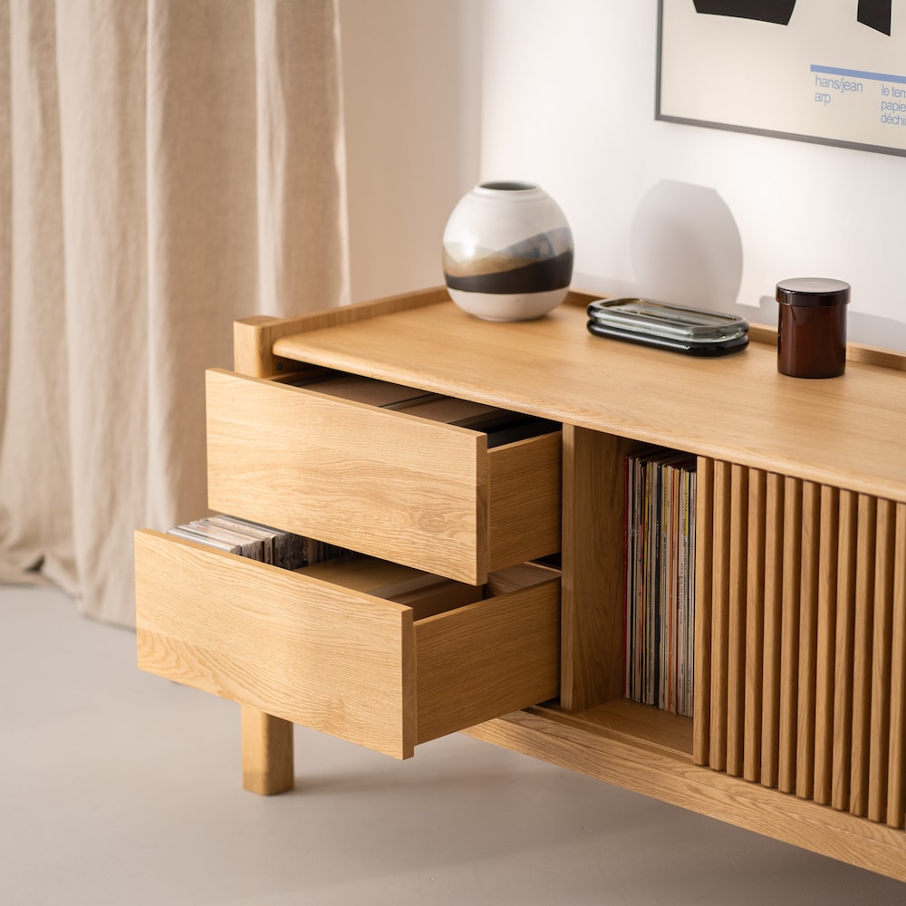 JAMM LOW 160 - record player stand with storage made of solid oak wood - Image 7