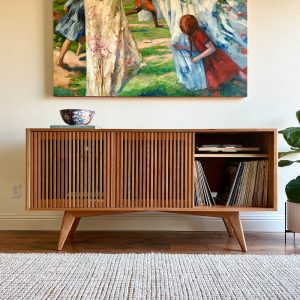 The Presley | Solid Wood | Mid-Century Modern Record & Storage Console
