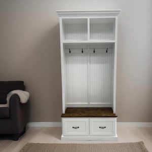 GEORGIA Mudroom Locker Bench & Hall Tree Coat Rack: Entryway Furniture Solution (2 section)