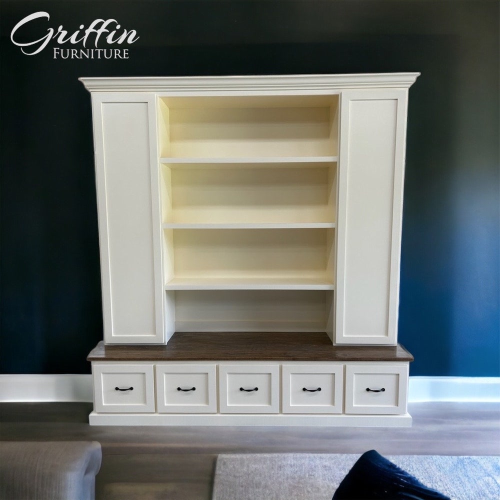 Philadelphia Mudroom Locker Bench | Custom Hall Tree with Hooks & Storage – Entryway Organizer | 5-section Hall Tree | Handmade Furniture