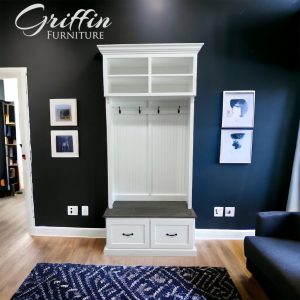 Branson Hall Tree with Bench & Shoe Rack | 2-Section Mudroom Organizer | Entryway Storage and Coat Hook Solution