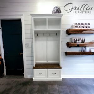 Georgia Mudroom Locker | 2-Section Hall Tree with Coat Rack & Shoe Bench | Entryway Storage Cabinet | Custom Entry Furniture