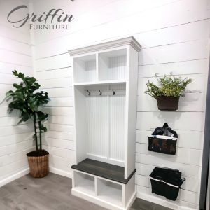 Pennsylvania Mudroom Bench with Shoe Storage | 2-Section Entryway Organizer | Custom Handmade Furniture