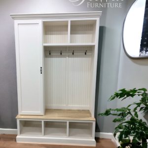 Miami Entryway Bench with Shoe Storage | Mudroom Locker | Custom Hall Tree | Coat Rack | Farmhouse Entry Organizer | Handmade Furniture