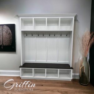 Houston Hall Tree with Bench – Entryway Coat Rack, Mudroom Shoe Storage, Custom Wood Furniture
