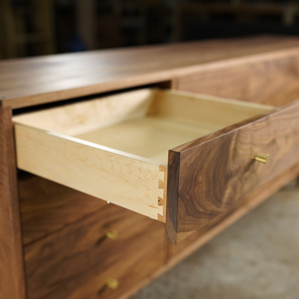 Danish Modern Console, 8 Drawer, Modern Solid Hardwood Sideboard, Modern Credenza (Shown in Walnut) - Image 6