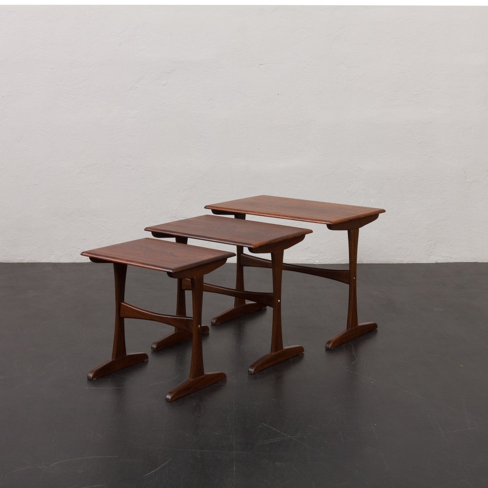 Kai Kristiansen rosewood nesting tables for Vildbjerg Möbelfabrik, Denmark 1960s