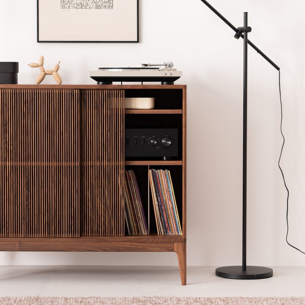 TONN 101 HIGH - Tall modern walnut credenza, stylish storage cabinet - Image 9