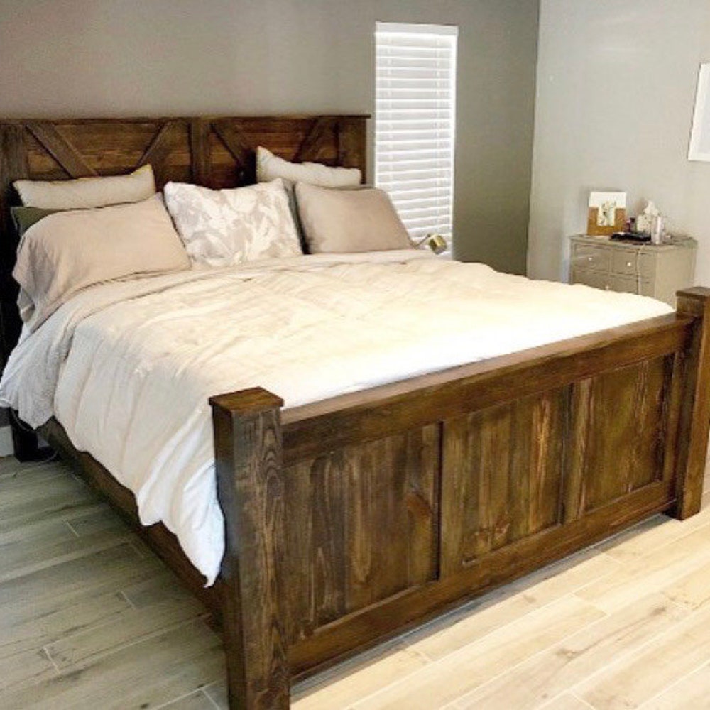 Cape Coral Solid Wood Bed Frame | King Size Storage Bed | Handmade Bedroom Furniture | Rustic Platform Bed | Custom Wood Bed - Image 3