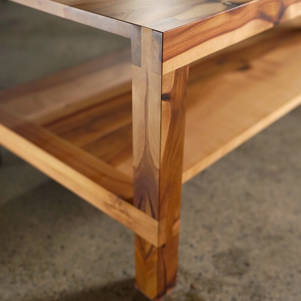 Nisqually Coffee Table, Solid Wood Rectangular Coffee Table, Wood Coffee Table with Storage (Shown in Madrone) - Image 3