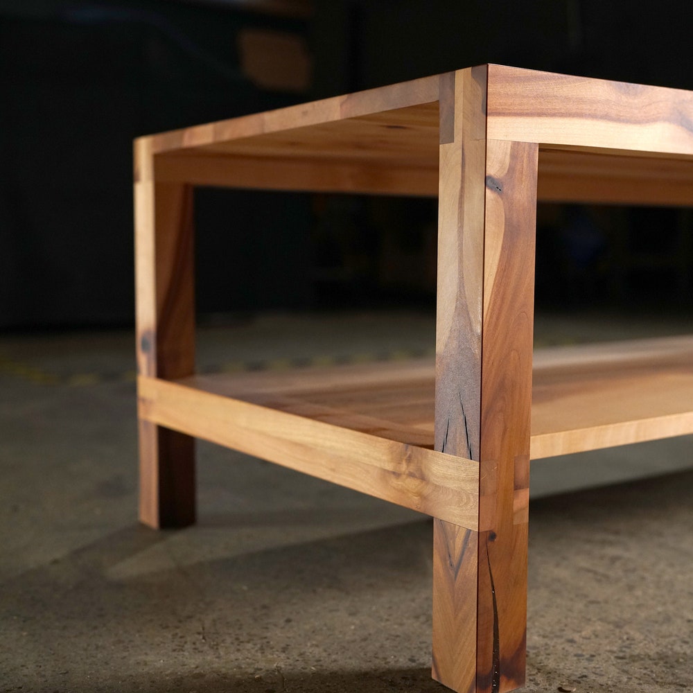 Nisqually Coffee Table, Solid Wood Rectangular Coffee Table, Wood Coffee Table with Storage (Shown in Madrone) - Image 4