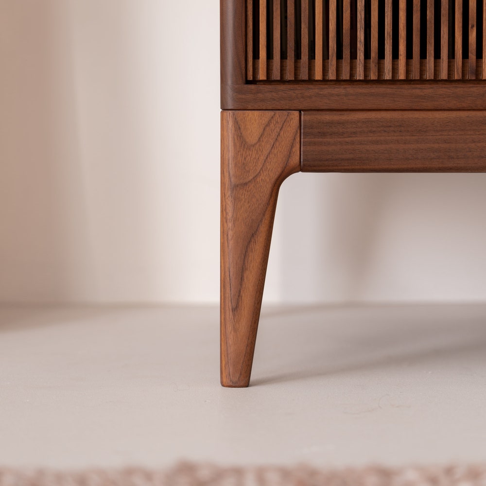 TONN 101 HIGH - Tall modern walnut credenza, stylish storage cabinet - Image 11