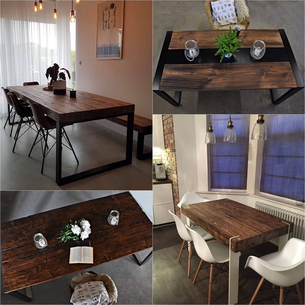 Old beam console table unique old wood rustic style table loft organic reclaimed barn wood entryway table solid pine wood MFW design - Image 9