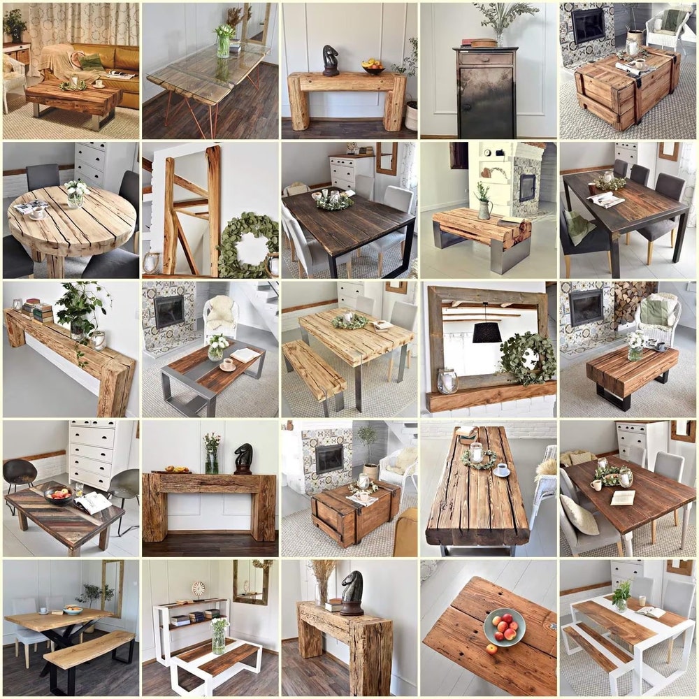 Old pastel blue chest army box coffee table rustic chic style organic country barn wood reclaimed solid wood on wheles massive table MFW - Image 9