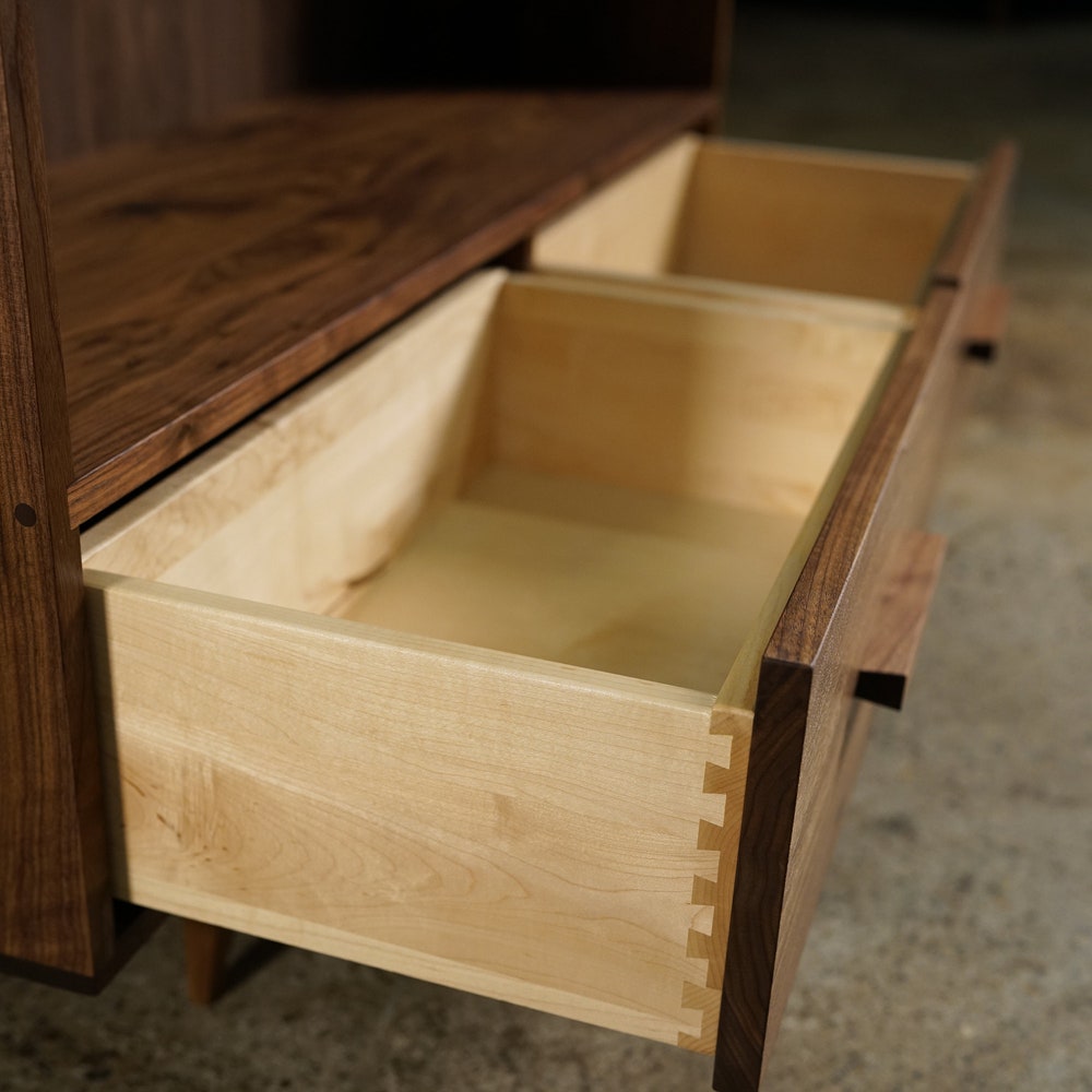 Fullstack Bookcase - Double Wide, 45"W, Modern Bookshelf, Vinyl Bookcase (Shown in Walnut) - Image 3