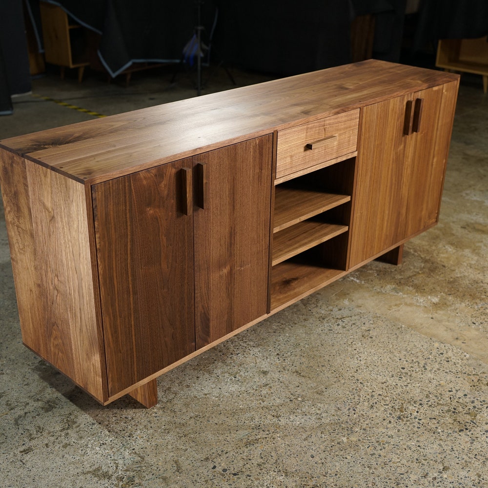 Elwell Buffet, 1 Drawer, Modern Sideboard, Modern Solid Wood Buffet (Shown in Walnut) - Image 2