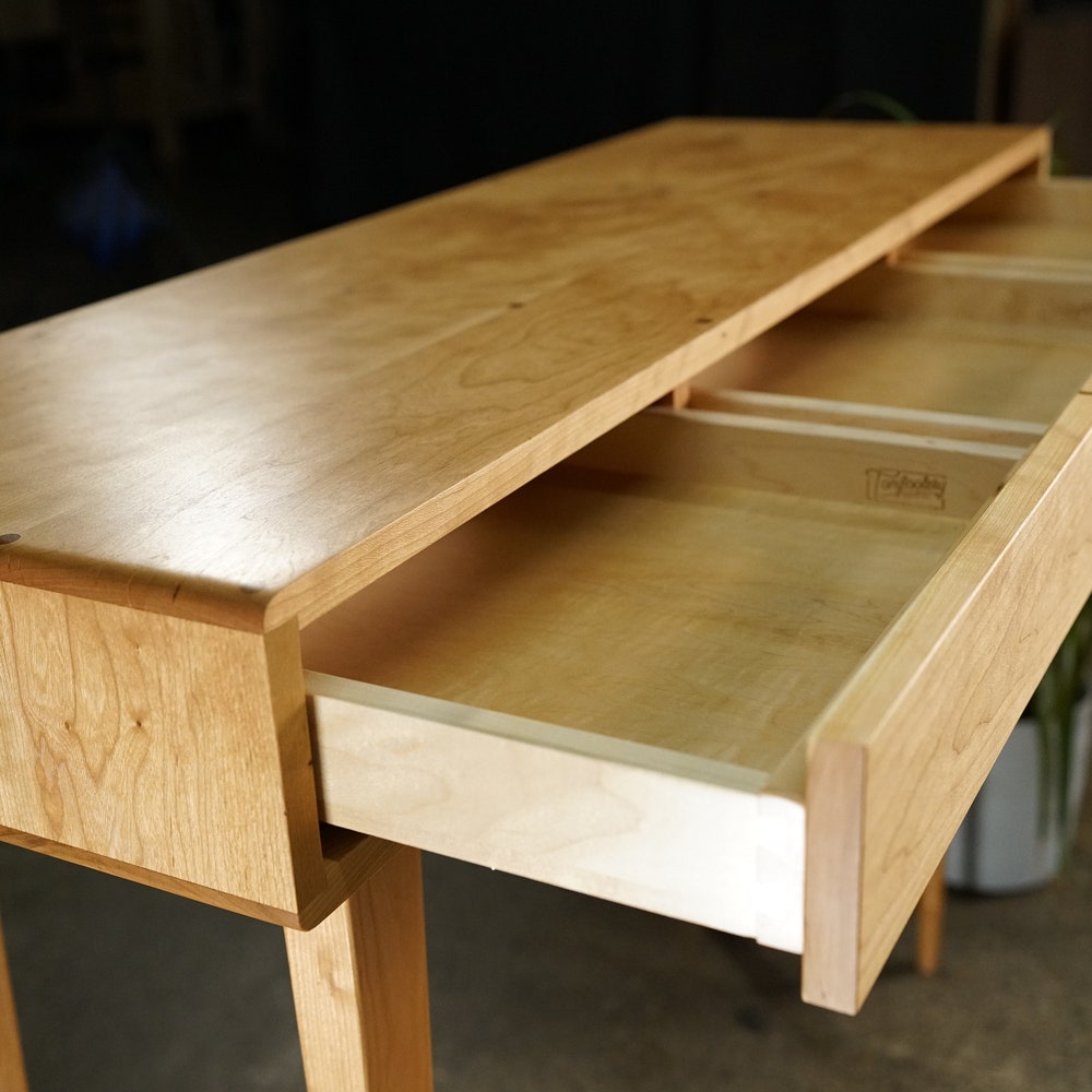 Legard Sofa Table, Modern Entryway Table, Modern Console Table, Wood Rectangular Entry Table, 3 Drawer (Shown in Cherry) - Image 5