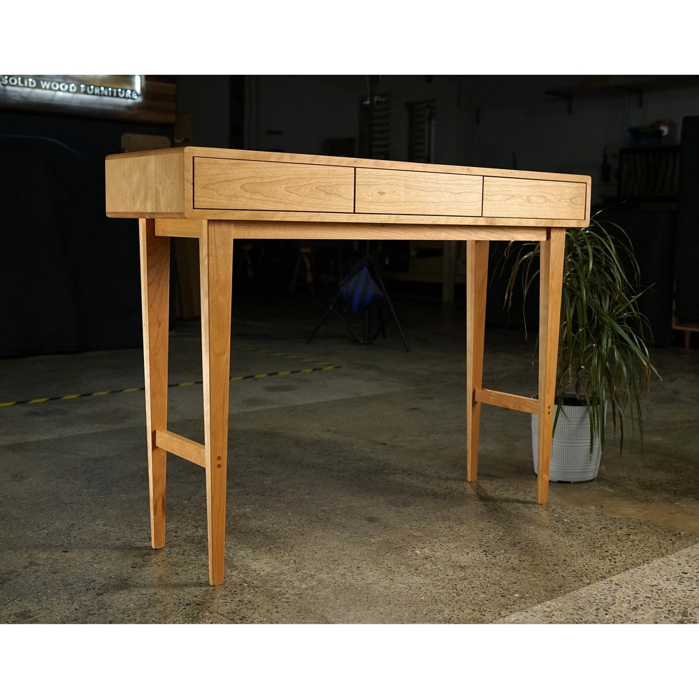 Legard Sofa Table, Modern Entryway Table, Modern Console Table, Wood Rectangular Entry Table, 3 Drawer (Shown in Cherry)