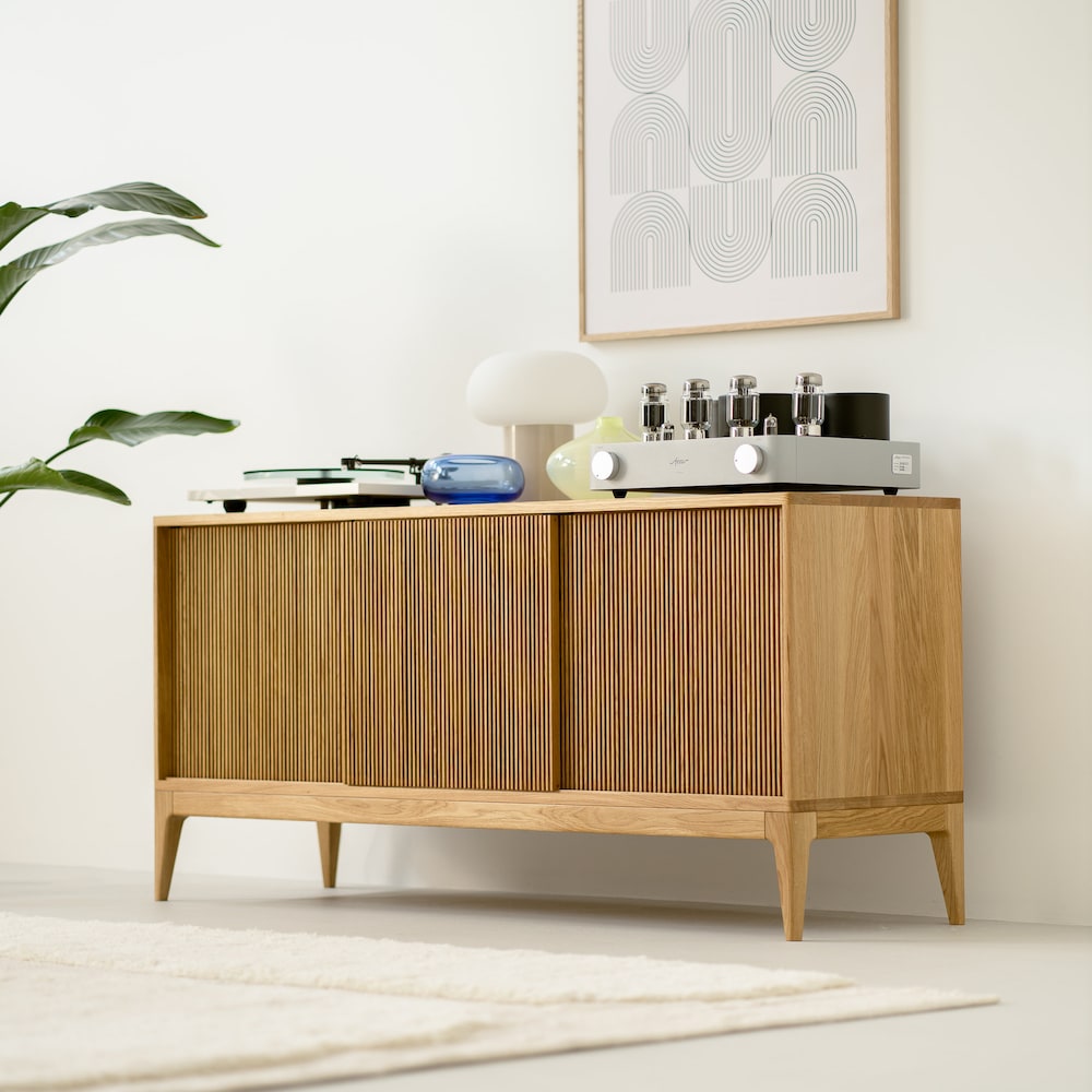 TONN 150 - Record player stand, vinyl record storage made of solid oak wood - Image 6