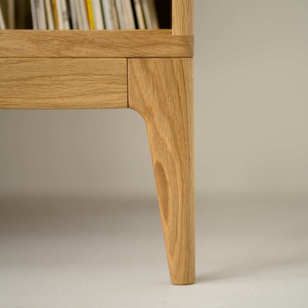 TONN 150 - Record player stand, vinyl record storage made of solid oak wood - Image 10