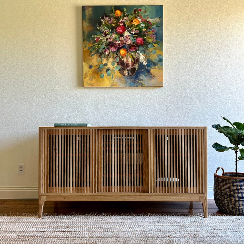 The Hendrix | Solid Wood | Mid-Century Modern Record & Storage Console
