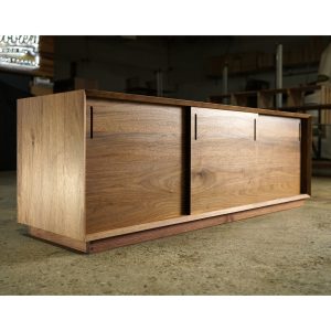Saylor Console, 65"W, Modern Vinyl LP Storage, Record Console, Modern Solid Wood Credenza, Modern Sideboard (Shown in Walnut)