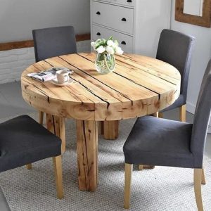 il_1000x1000.5981858344_j38u.jpg Round table reclaimed beams dining table rustic style organic barn wood Solid massive table Old natural beams provencial MFWdesign