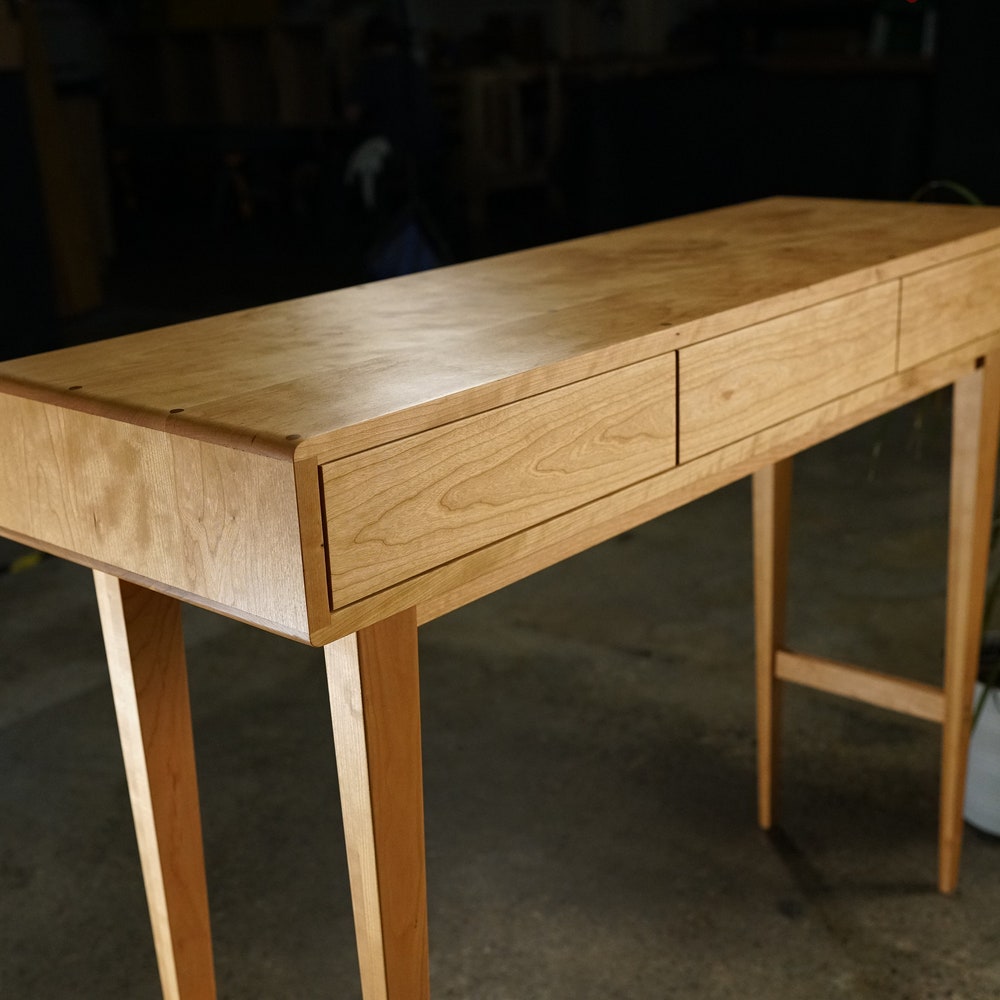 Legard Sofa Table, Modern Entryway Table, Modern Console Table, Wood Rectangular Entry Table, 3 Drawer (Shown in Cherry) - Image 3