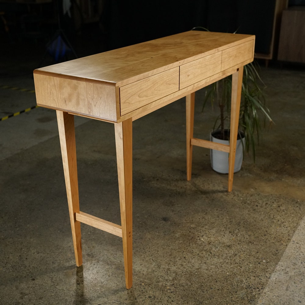 Legard Sofa Table, Modern Entryway Table, Modern Console Table, Wood Rectangular Entry Table, 3 Drawer (Shown in Cherry) - Image 4