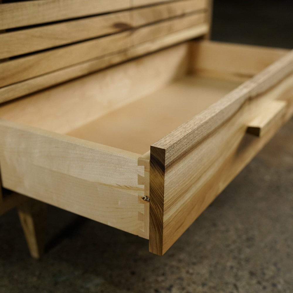 Willis Cabinet, Modern Wood Cabinet, Tall Cabinet with Slat Doors, Solid wood cabinet (Shown in Myrtle) - Image 5