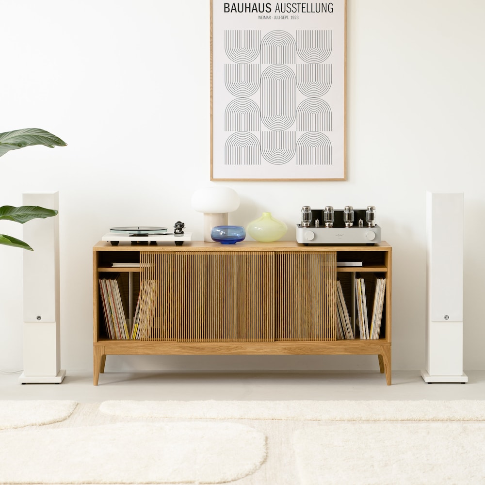 TONN 150 - Record player stand, vinyl record storage made of solid oak wood - Image 4