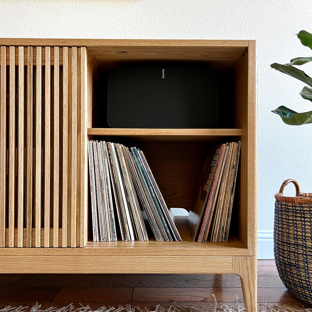 The Hendrix | Solid Wood | Mid-Century Modern Record & Storage Console - Image 6