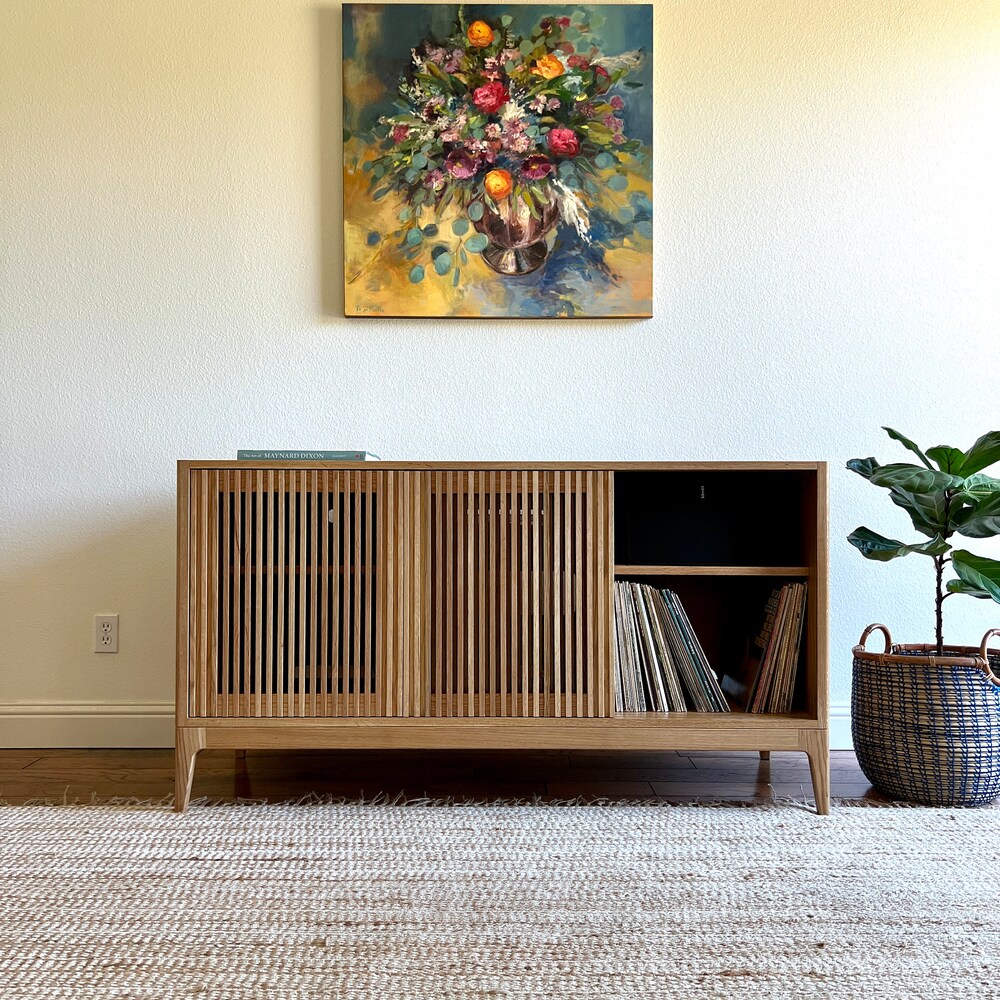 The Hendrix | Solid Wood | Mid-Century Modern Record & Storage Console - Image 8