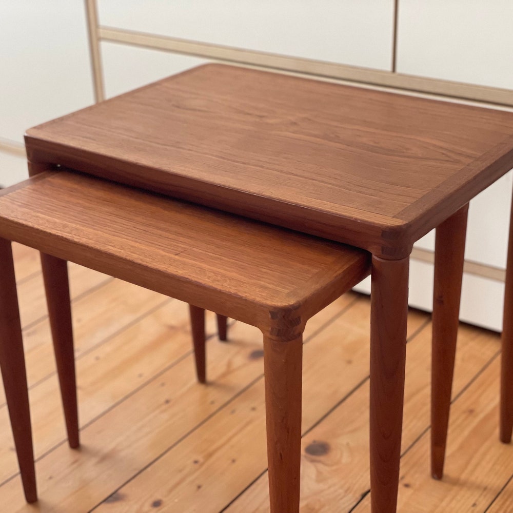 Rare! Danish Bramin nesting table 50s 60s Teak Coffee table Mid Century Couchtisch Vintage Side table teakwood sidetable - Image 7