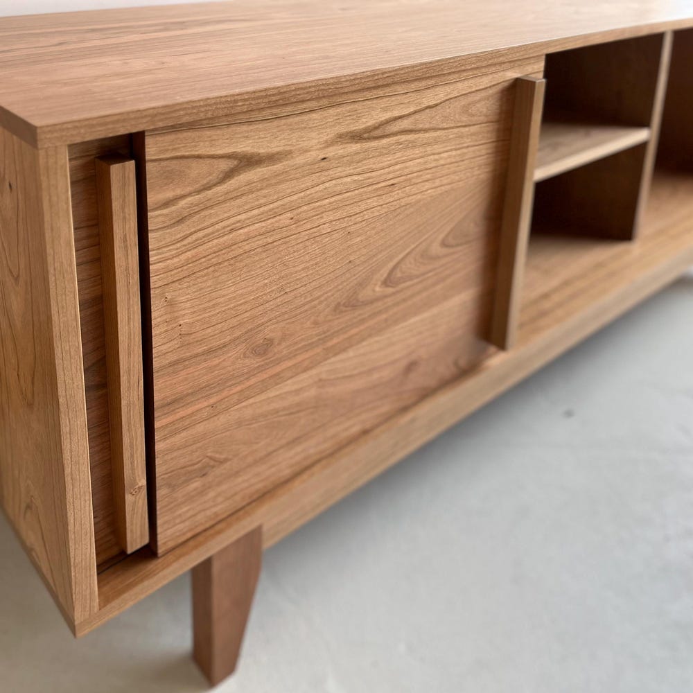 Kasse Media Console - 60" - Wood Base - Solid Cherry - Image 7