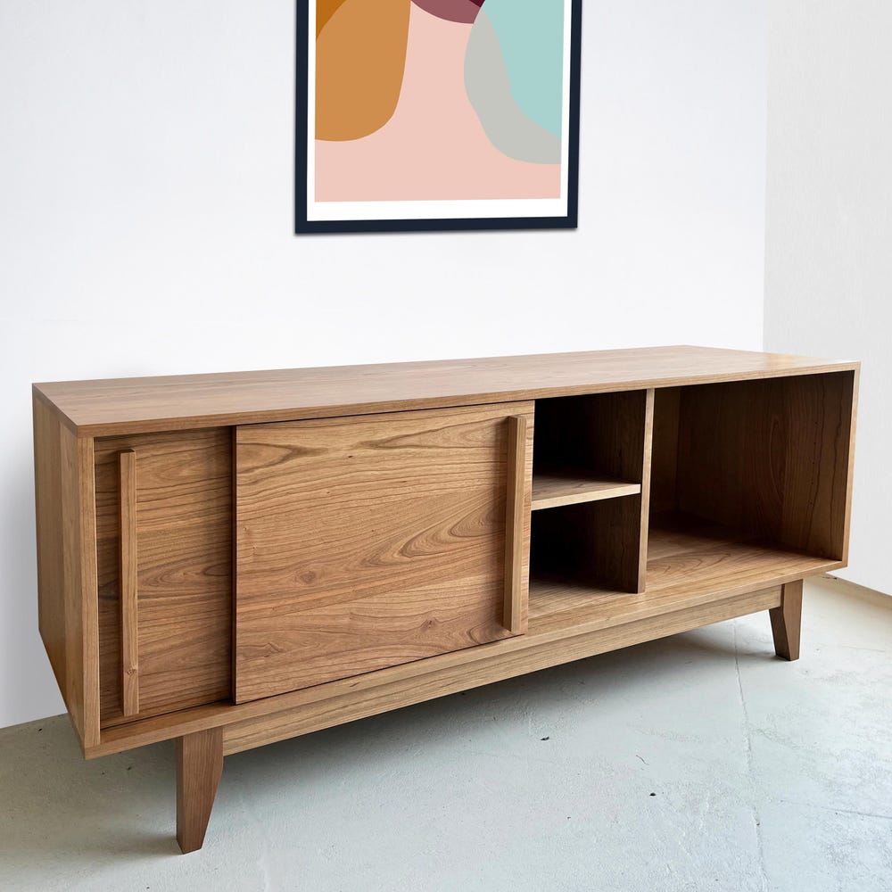 Kasse Media Console - 60" - Wood Base - Solid Cherry - Image 3