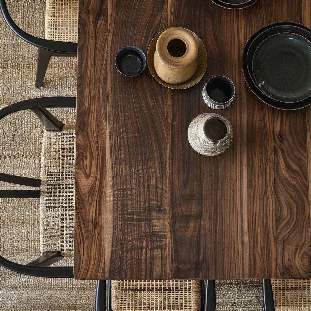 The Rowland Walnut Table, Trestle Dining Table, Family Size Trestle Table, Solid Wood Trestle Table - Image 5