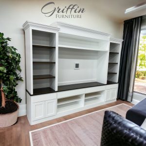 Howell Farmhouse Entertainment Center | Rustic TV Stand | Media Console | Storage Unit | Custom Wood Furniture | Living Room Organizer