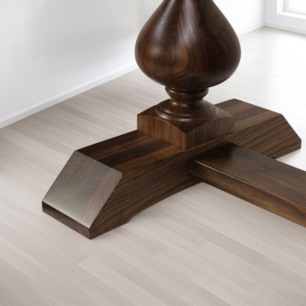 The Benedict Walnut Dining Table, Handcrafted Solid Wood Dining Table, Family Dining Table, Wooden Trestle Table - Image 8