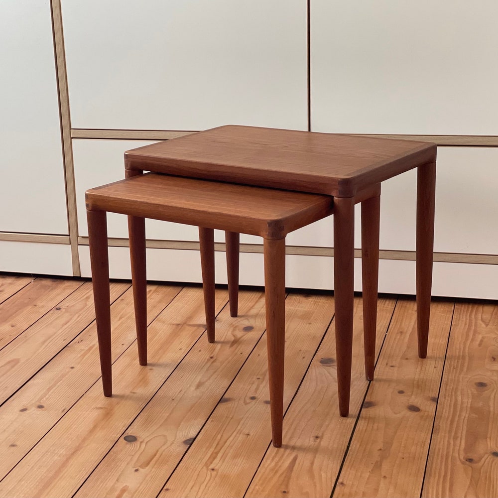 Rare! Danish Bramin nesting table 50s 60s Teak Coffee table Mid Century Couchtisch Vintage Side table teakwood sidetable