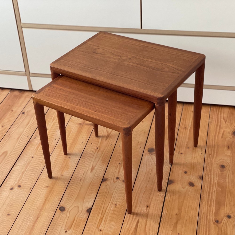 Rare! Danish Bramin nesting table 50s 60s Teak Coffee table Mid Century Couchtisch Vintage Side table teakwood sidetable - Image 2